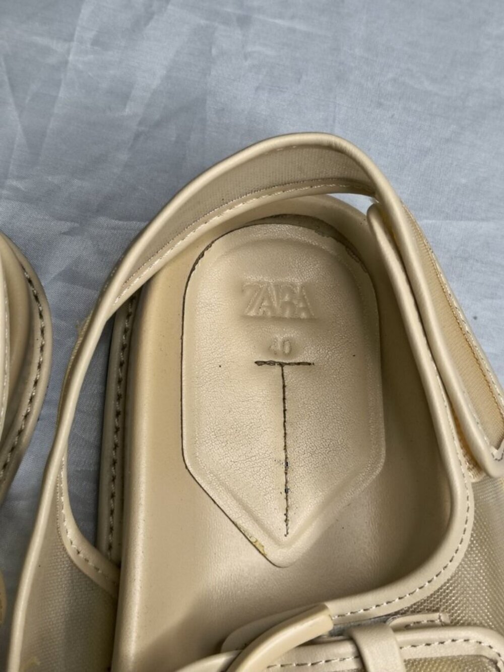 Zara Buckled Flat Mesh Sandals Sling Back Strap Women's Size 40 9.5 - Picture 5 of 12